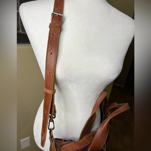 Nena & Co OOAK Convertible Day Bag Crossbody Huipil Leather OG CDB - Picture 7 of 16